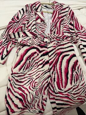 Women's Pink Zebra-Print Blazer Jacket